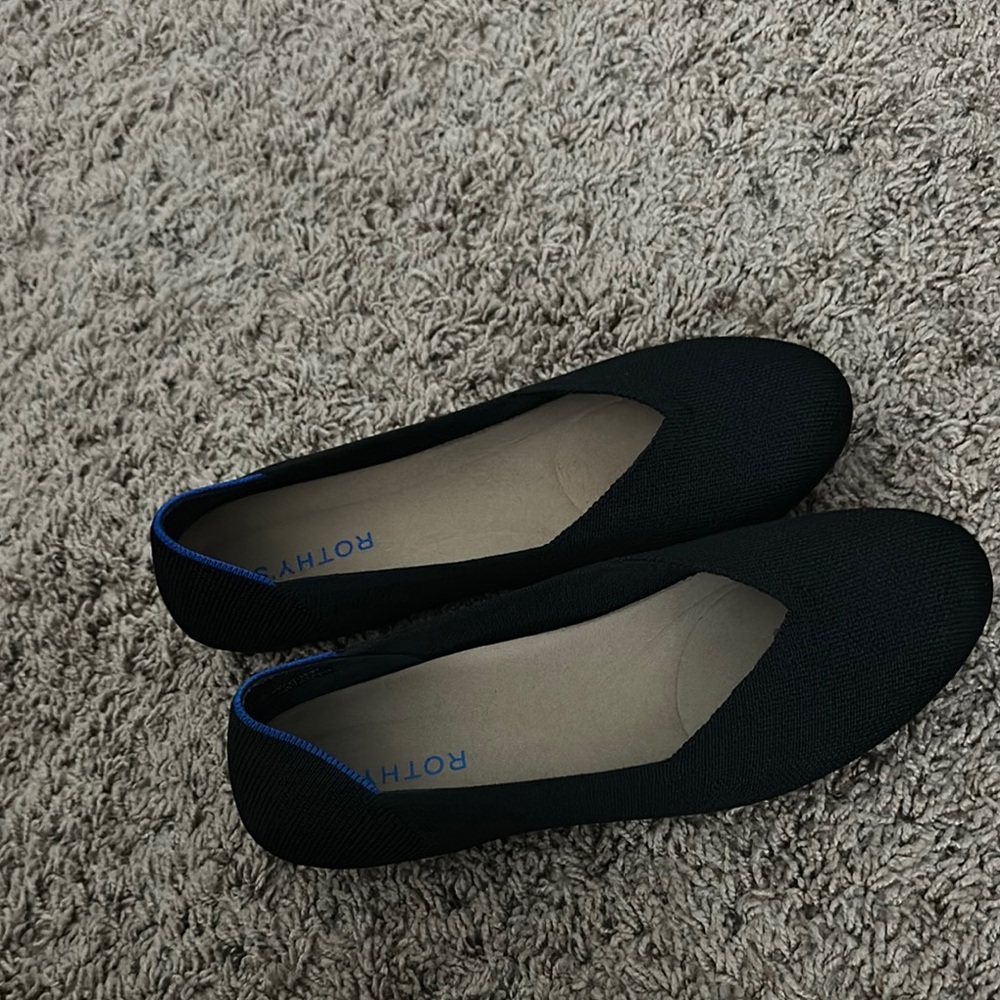 Rothy's Women's Black Knit Slip-On Flats